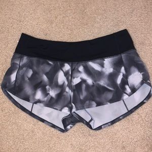 Lululemon Run Speed Shorts Black, Grey and White